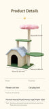 Floral Cat Tree with Cozy Hideaway and Scratching Posts (50x38x92 cm)