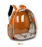 Orange Pet Carrier Backpack with Transparent Window