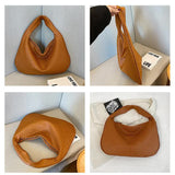 Elegant Woven Leather Hobo Bag - Soft Shoulder Tote 47*32cm (khaki)