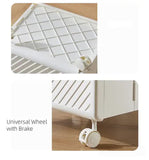 Foldable Laundry Basket with Wheels - Portable Rolling Hamper for Home Use 33*28*48cm Cream Yellow