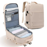 Multi-Compartment Travel Backpack with Shoe Storage and Wet-Dry Separation (Apricot)31cm(L)*17cm(W)*42cm(H)