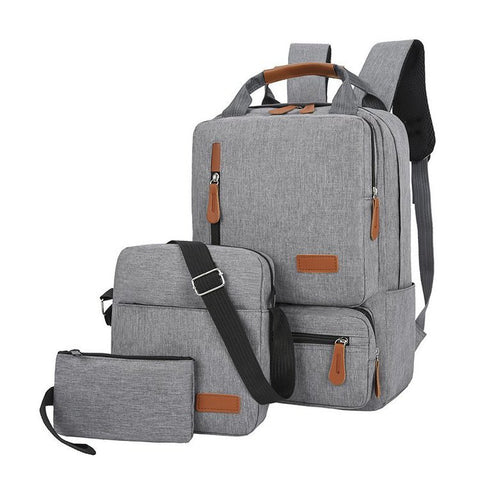 3-Piece Travel Backpack Set - Stylish Multi-Functional Backpack, Shoulder Bag & Pouch for Men & Women