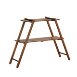 Multifunctional camping solid wood folding rack