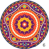 Set of 6 Mandala Ceramic Drink Coasters - Absorbent, Non-Slip Coasters for Coffee Table and Home Decor 10.4cm