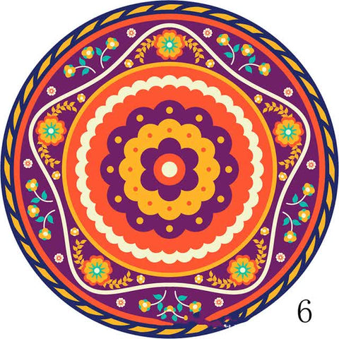 Set of 6 Mandala Ceramic Drink Coasters - Absorbent, Non-Slip Coasters for Coffee Table and Home Decor 10.4cm