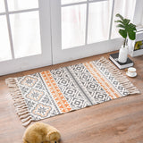 Bohemian Cotton Area Rug with Tassels - Geometric Pattern, Decorative Floor Mat 60*90cm