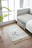 Bohemian Cotton Area Rug with Tassels - Geometric Pattern, Decorative Floor Mat 60*90cm