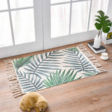 Bohemian Cotton Area Rug with Tassels - Geometric Pattern, Decorative Floor Mat 60*90cm