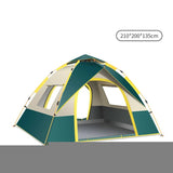 Dark Green 3-4 Person Lightweight Camping Tent (210*200*135cm) | UV Protection Silver Coated, Dual Doors & Windows