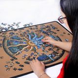 500 Piece Zodiac Circle Jigsaw Puzzle - Colorful Astrology Sun and Moon Jigsaw Puzzle for Adults and Kids