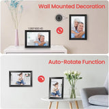 10.1-Inch Wooden Frame WiFi Digital Photo Frame - 32GB Storage, IPS Touchscreen, App Remote Sharing