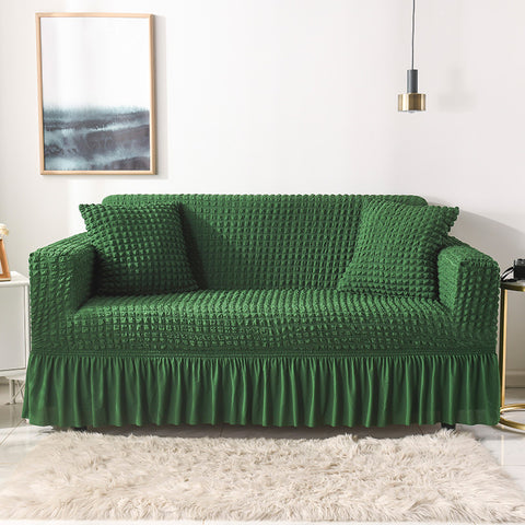 Elastic sofa cover green (235-300cm)