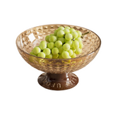 Transparent tea colored diamond fruit tray 25.8/12.8cm * 13.5cm