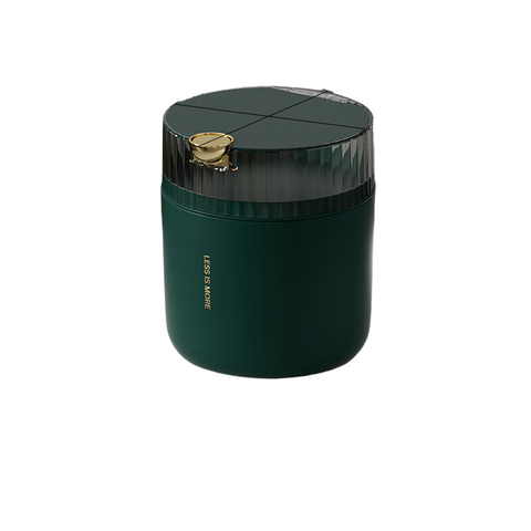 Light luxury green desktop garbage bin (standard with one roll of garbage bag) 14cm * 15cm (including button) * 16cm