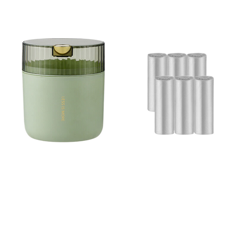 Light cedar green desktop trash can (standard 6-roll garbage bag) 14cm * 15cm (including button) * 16cm