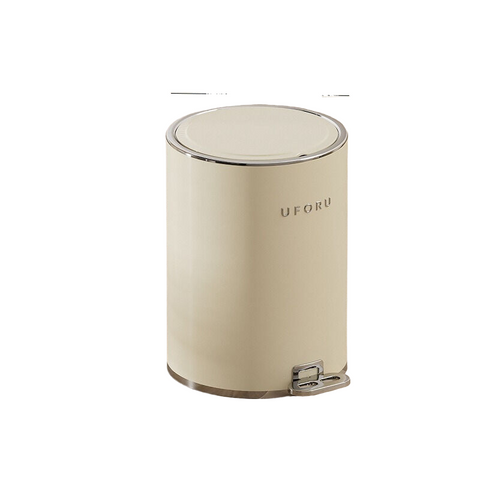 Milk white (silver plated) circular trash can 15L 23.8cm * 33.5cm