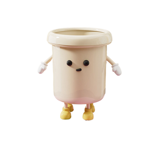 Mushroom-Shaped Trash Can-14L, 2 hands 4 feet + eyes