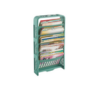 Book storage rack with pen holder green