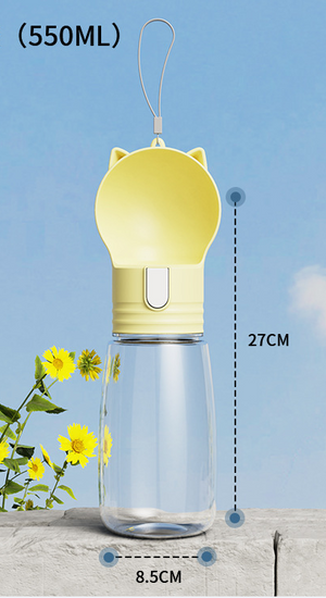 Pet portable outdoor water feeding cup milk yellow color 8.5 * 27CM