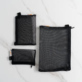 3 Pack Zipper Travel Cosmetic Mesh Bag Set