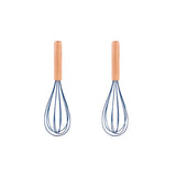 2pcs Beechwood & silicone whisk navy