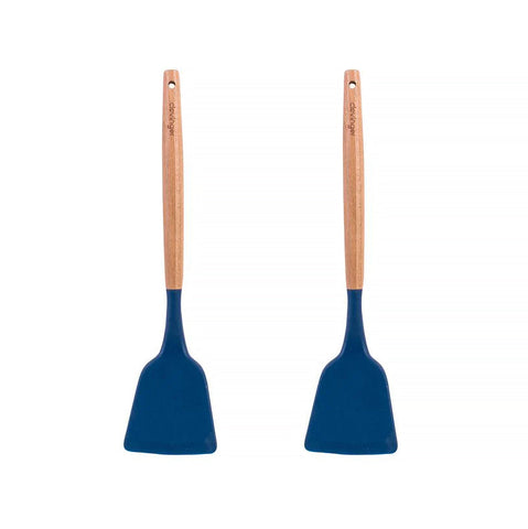 2pcs Beechwood & silicone turner navy