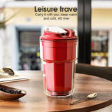 460ml Double wall insulated Coffee Cup Red