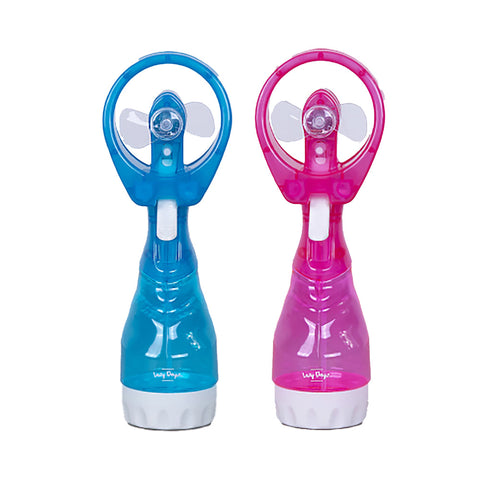 Handhold Battery Powered Personal Water Spray Fan-Blue/Pink - Blue