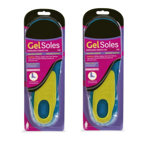 2Pairs of Orthotic Support Female Gel Insoles Size 6-10