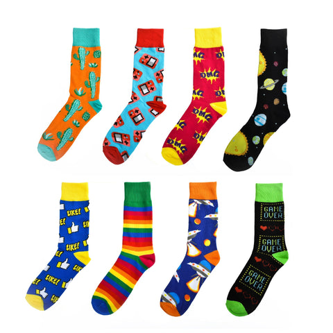 8 Pairs Fashion Novelty Funny Socks one Size 5-13 Men and Women Socks #3