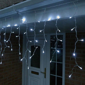 600 Low Voltage Bluetooth Control LED Icicle Fairy Lights 8 Function Christmas Decoration Cool White