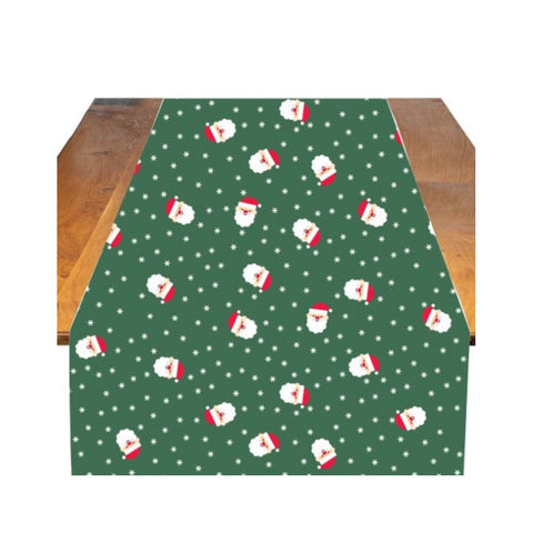 230*145cm Rectangle Christmas Green Santa Tablecloth