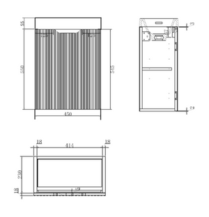 450*250*553mm Vienna Solid Timber Wall Hung Mini Vanity For Small Bathroom