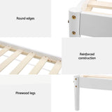 Artiss Bed Frame King Single Size Wooden White DALY