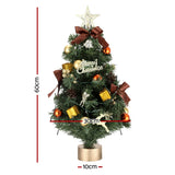 Jingle Jollys Tabletop Christmas Tree 60CM LED Xmas Tree Tree Topper Ornaments