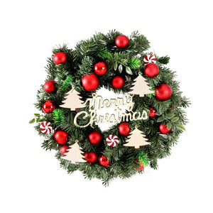 Jingle Jollys Christmas Wreath 40CM Xmas Garland Baubles Ornaments Party Decor