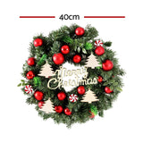 Jingle Jollys Christmas Wreath 40CM Xmas Garland Baubles Ornaments Party Decor