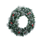 Jingle Jollys 60cm Christmas Wreath LED Lights Snowy Flowers Garland Party Decor