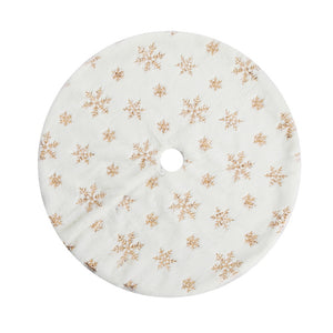 Jingle Jollys Christmas Tree Skirt 90cm Snowflake Ornaments Xmas Decorations