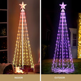 Jingle Jollys Christmas Tree 1.8m 265 RGB LED Fairy Lights Xmas Trees Decoration