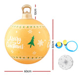 Jingle Jollys Christmas Inflatable Ball Led  60cm Decoration Giant Bauble Gold