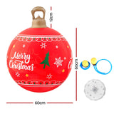 Jingle Jollys Christmas Inflatable Ball Led  60cm Decoration Giant Bauble Red