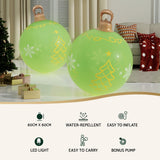 Jingle Jollys Christmas Inflatable Ball Led 60cm Tree Decoration Bauble Green