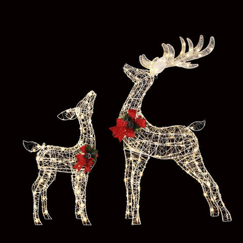 Jingle Jollys Christmas Lights 2pcs Reindeer Set Fairy Light 170 LED Decorations