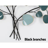 Darrahopens Appliances > Appliances Others Artiss Metal Wall Art Hanging Sculpture Home Decor Leaf Tree of Life Blue