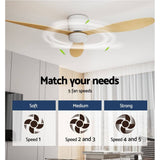 Darrahopens Appliances > Kitchen Appliances Devanti 52'' Ceiling Fan DC Motor w/Light w/Remote - Light Wood