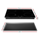 Darrahopens Appliances > Kitchen Appliances Devanti Electric Induction Cooktop 70cm Ceramic 4 Zones Stove Cook Top Hot Plate 7000W