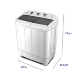 Darrahopens Appliances > Washers & Dryers Portable Twin Tub Washing Machine with Rinse and Self-drain Function