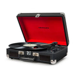 Darrahopens Audio & Video Crosley Cruiser Bluetooth Portable Turntable - Black + Bundled Crosley Record Storage Display Stand