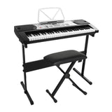 Darrahopens Audio & Video > Musical Instrument & Accessories Alpha 61 Keys Electronic Piano Keyboard Digital Electric w/ Stand Stool Silver